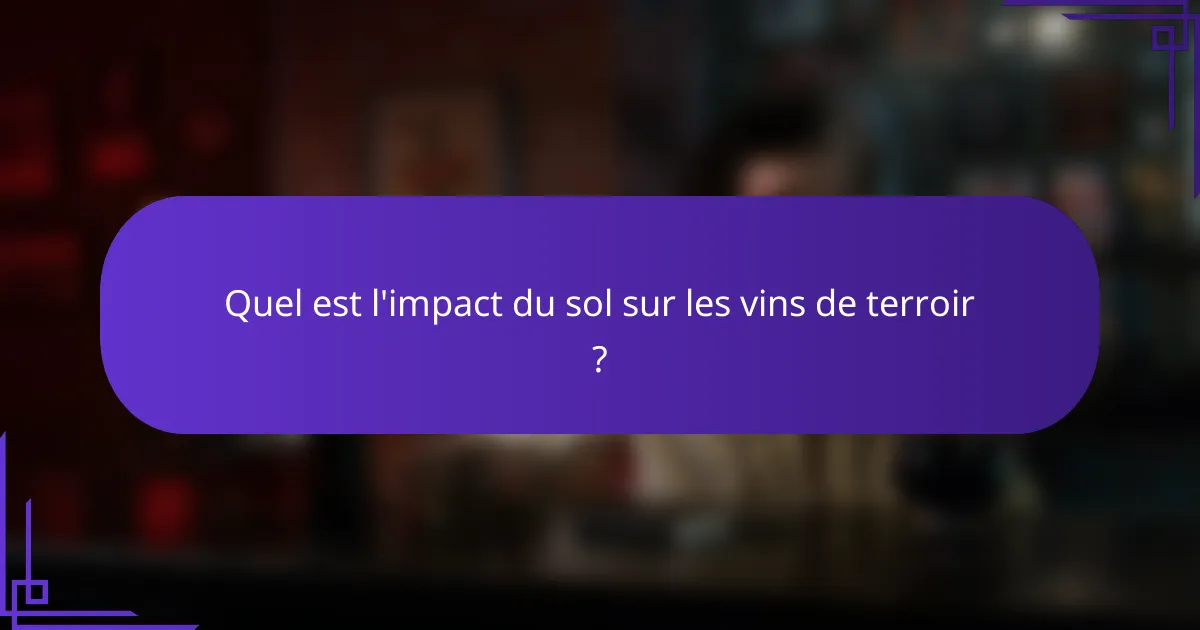Quel est l'impact du sol sur les vins de terroir ?