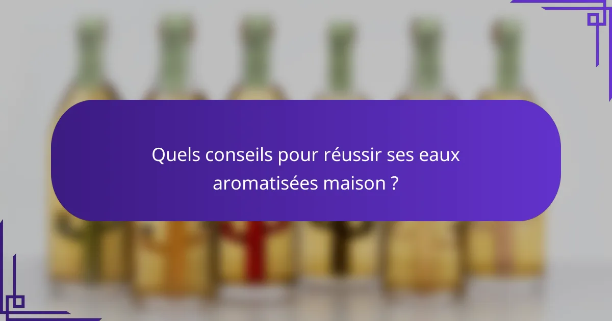 Quels conseils pour réussir ses eaux aromatisées maison ?