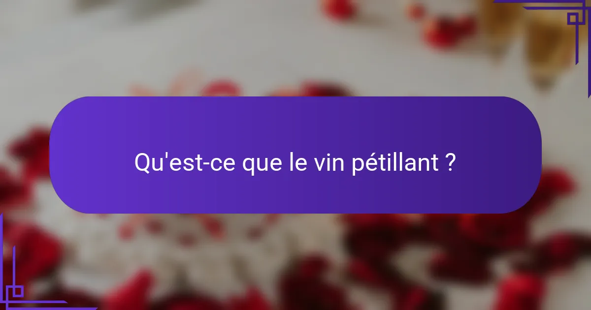 Qu'est-ce que le vin pétillant ?