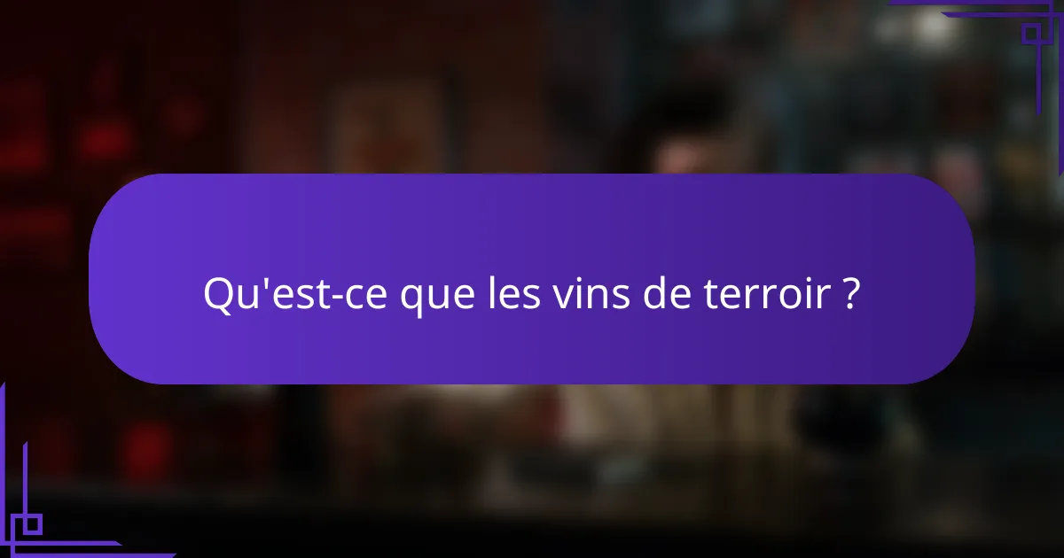Qu'est-ce que les vins de terroir ?